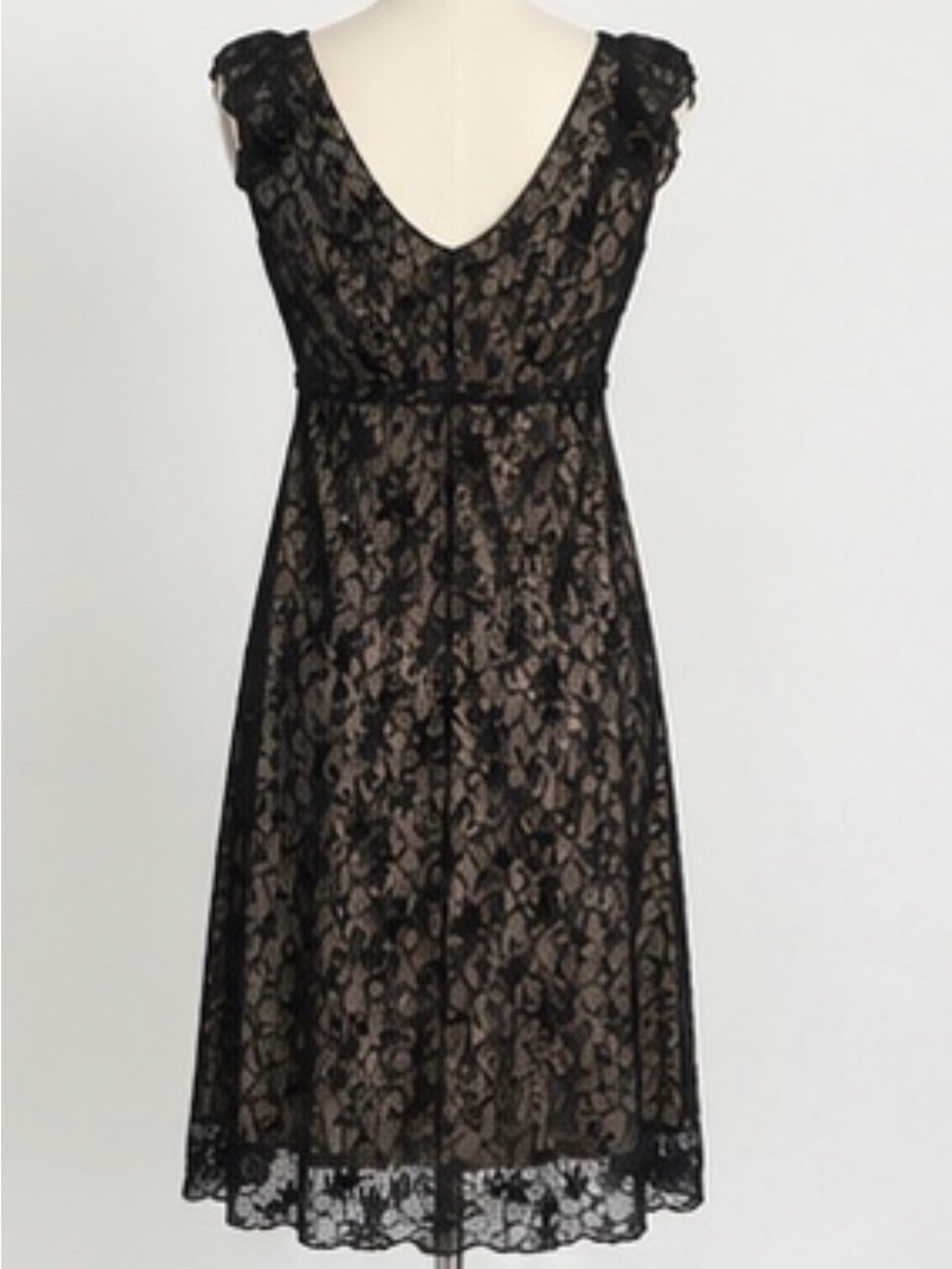 Max Studio Black Nude Lace Sleeveless Cocktail Dress Women’s Size M - Picture 2 of 14